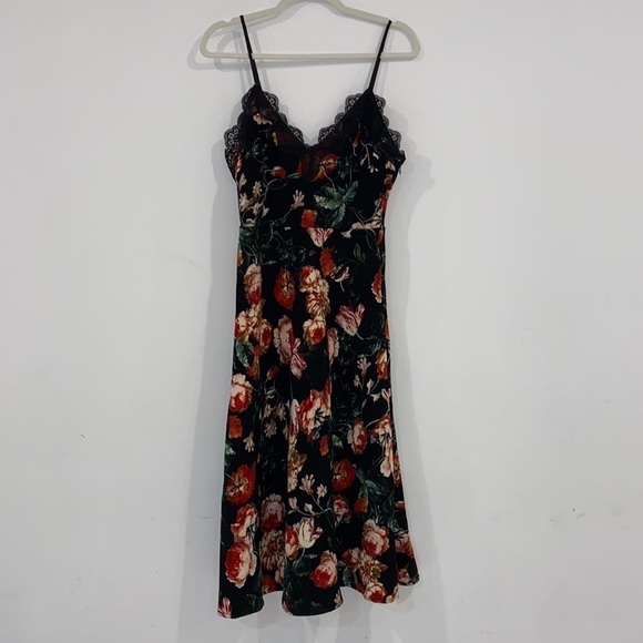 FOXIEDOX strappy midi dress floral print lace detail adjustable straps - Picture 5 of 14
